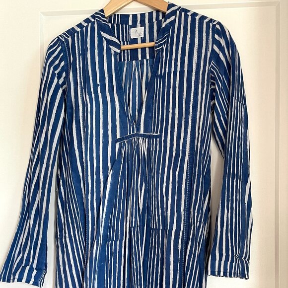 Talula de La Lune Striped Blue and White Tunic Dress, size small - Picture 1 of 5